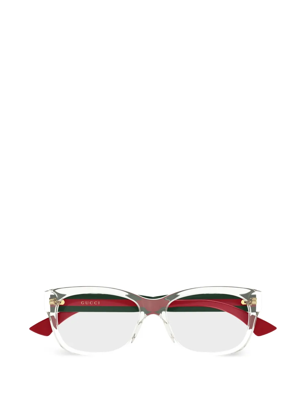 Gucci Eyewear Occhiali squadrati con decorazione Web - Bianco