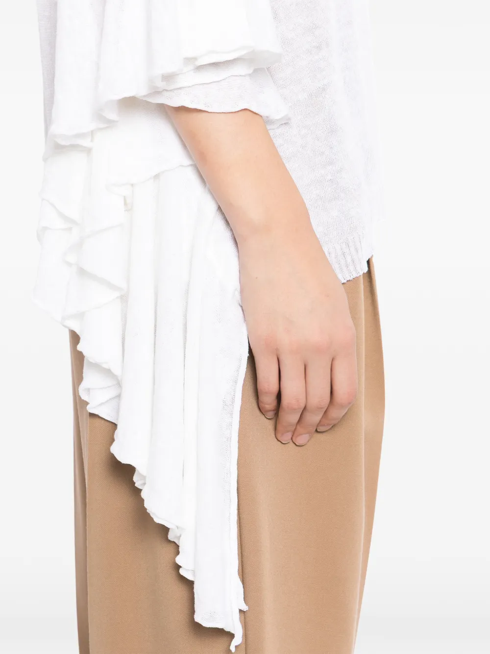 Uma Wang T-shirt met asymmetrische mouwen Wit