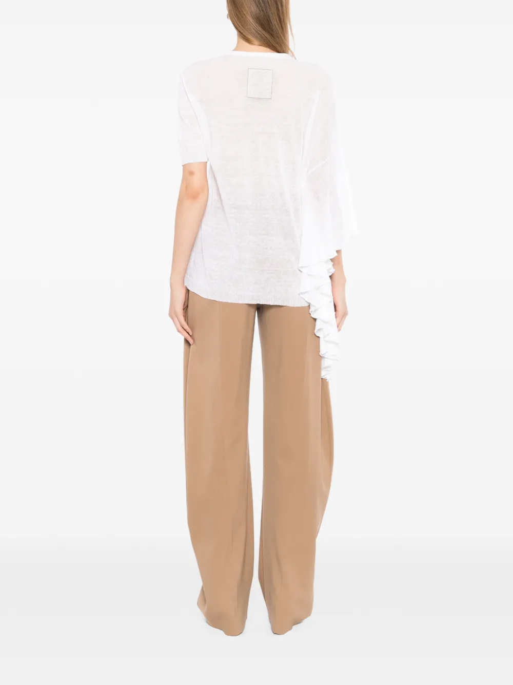 Uma Wang T-shirt met asymmetrische mouwen Wit