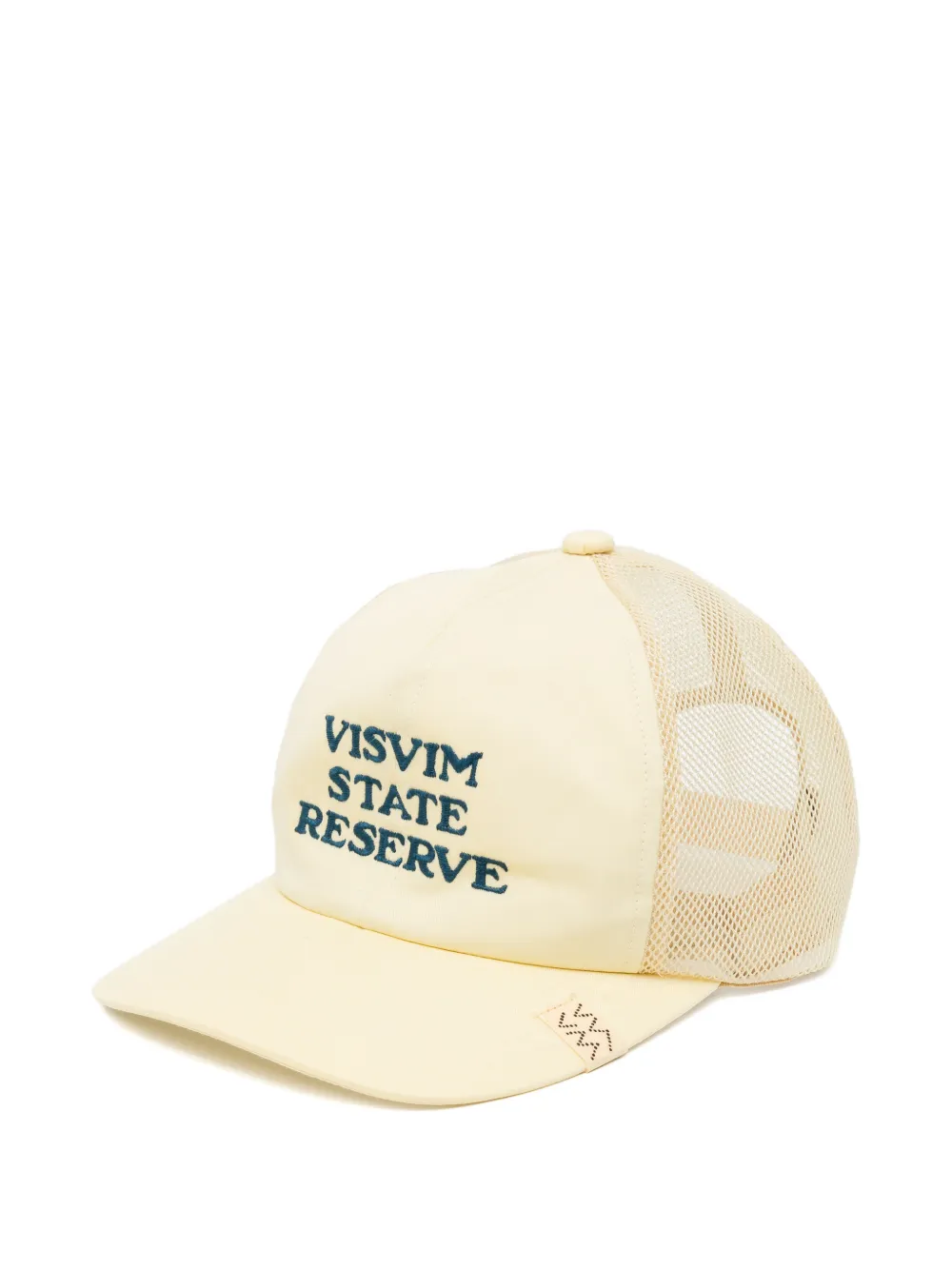 Visvim Mesh-panel Embroidered Cap In Yellow