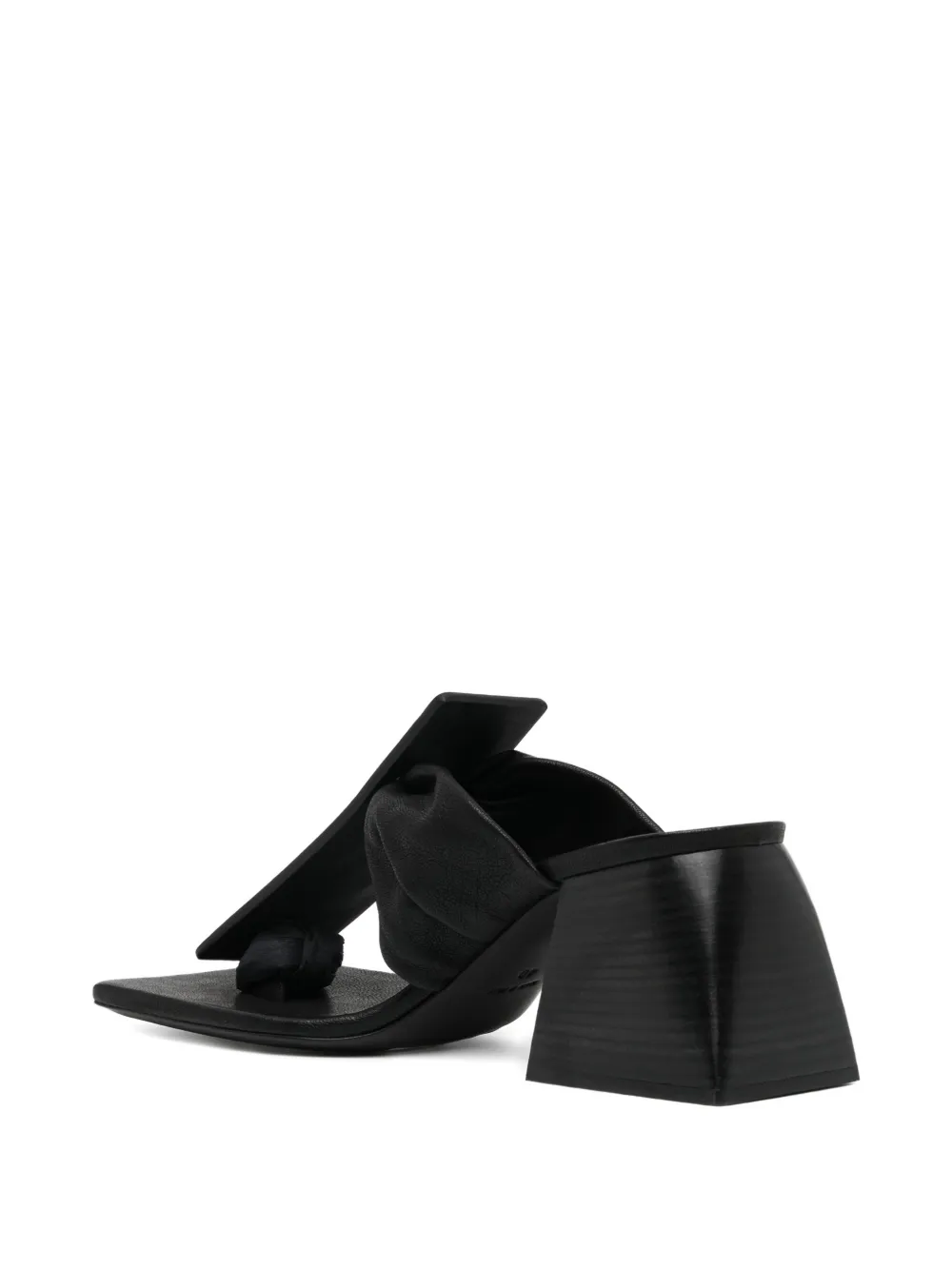 Uma Wang knotted square-toe sandals Zwart