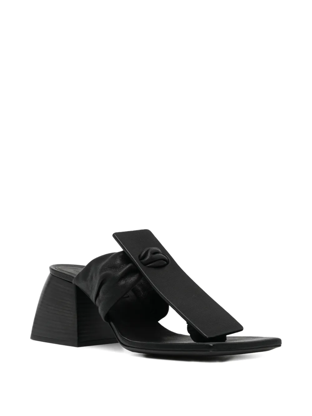 Uma Wang knotted square-toe sandals Zwart