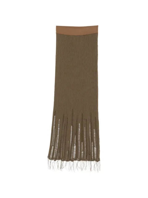 Uma Wang distressed ribbed-knit skirt