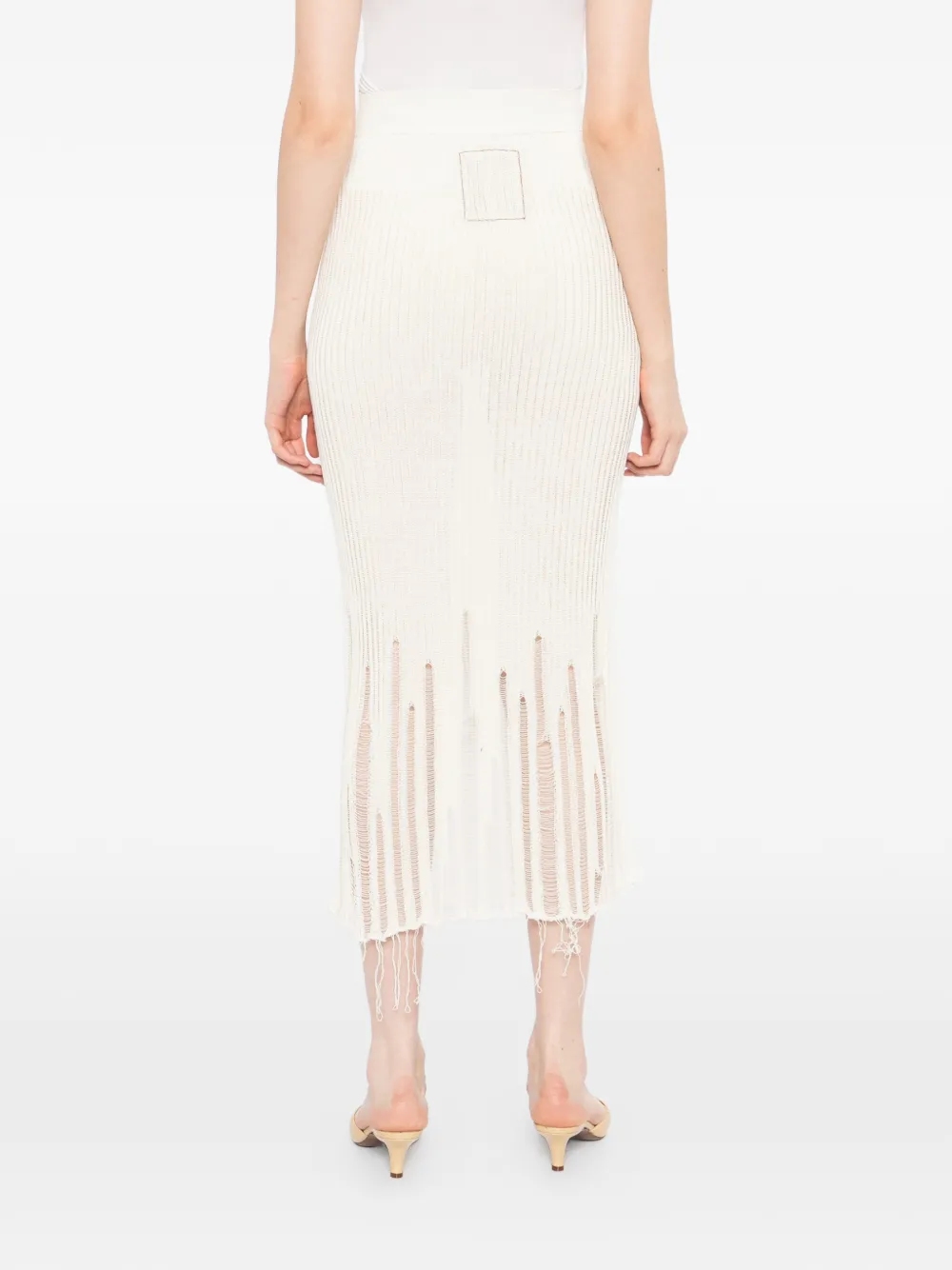 Uma Wang Gerafelde midi-rok Beige
