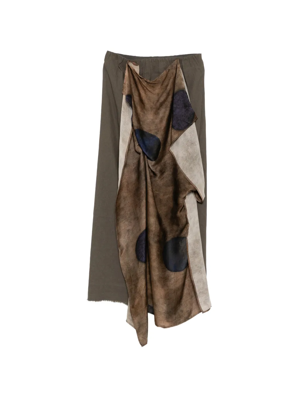 Uma Wang asymmetric flared skirt - Marrone