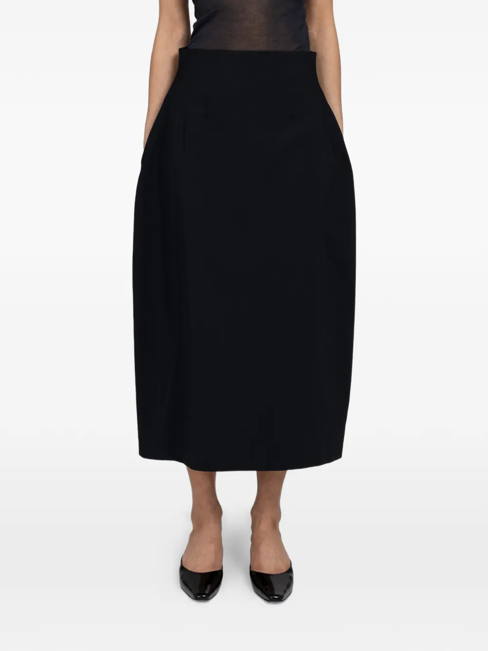 Amomento curved-silhouette midi skirt - Nero