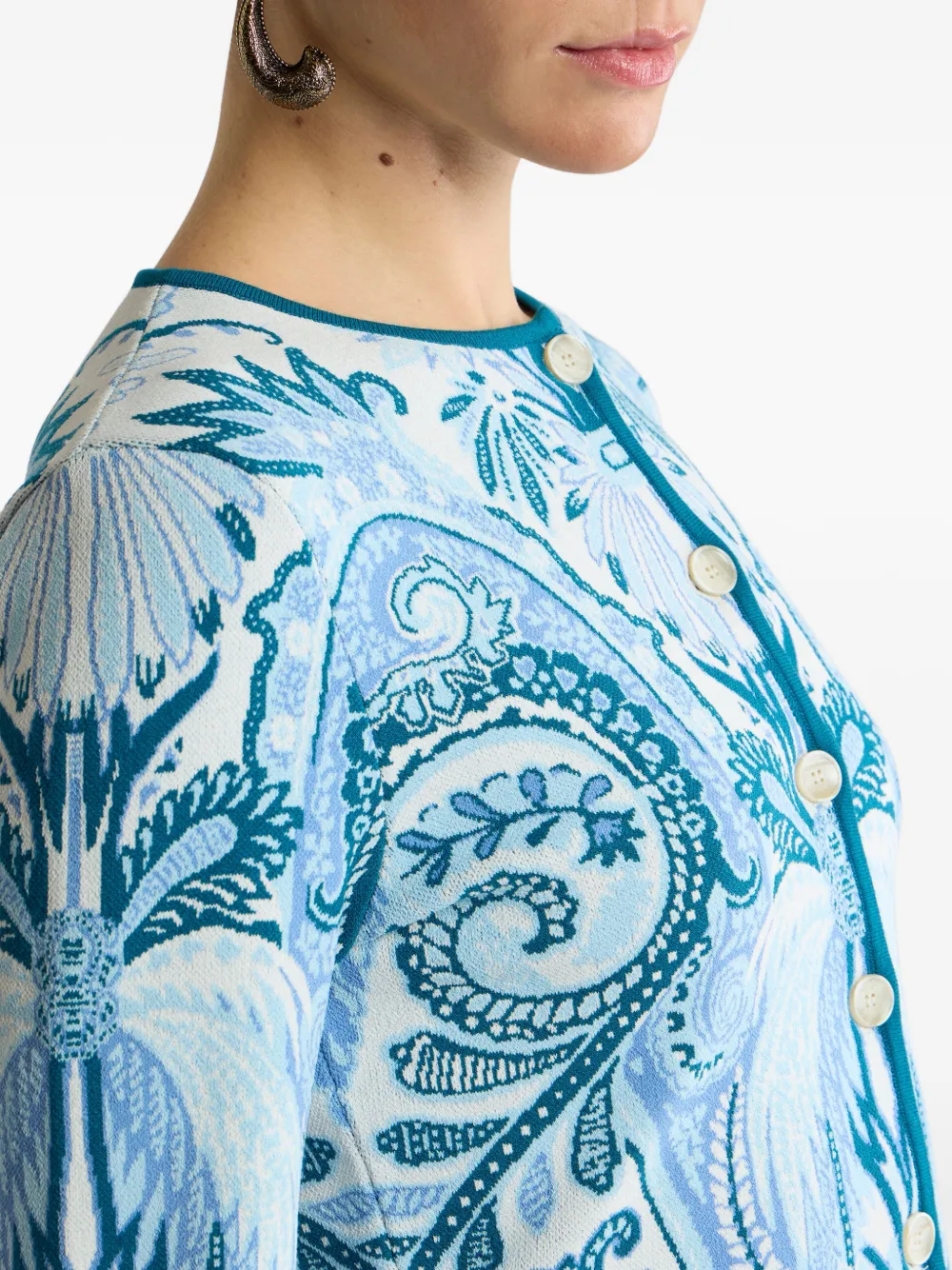 ETRO Vest met jacquard Blauw