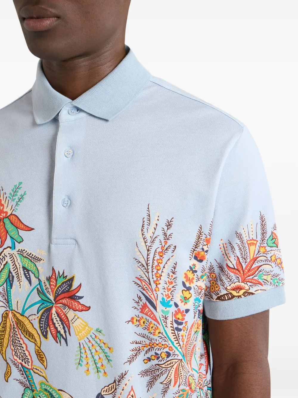 ETRO Poloshirt met bloemenprint Blauw