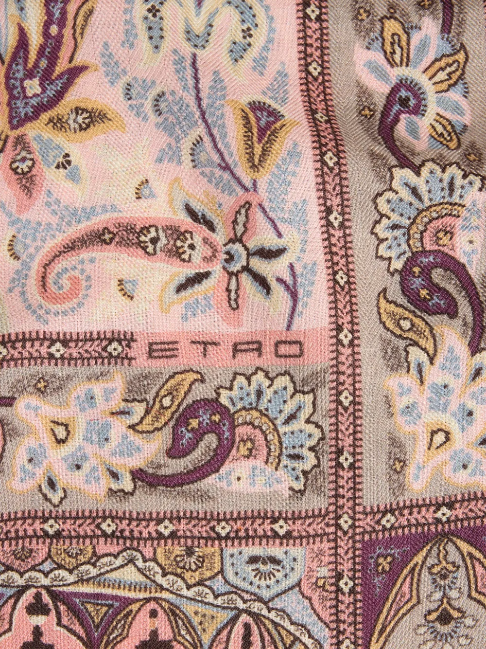ETRO Sjaal met paisley-patroon van kasjmier zijde en wol Beige