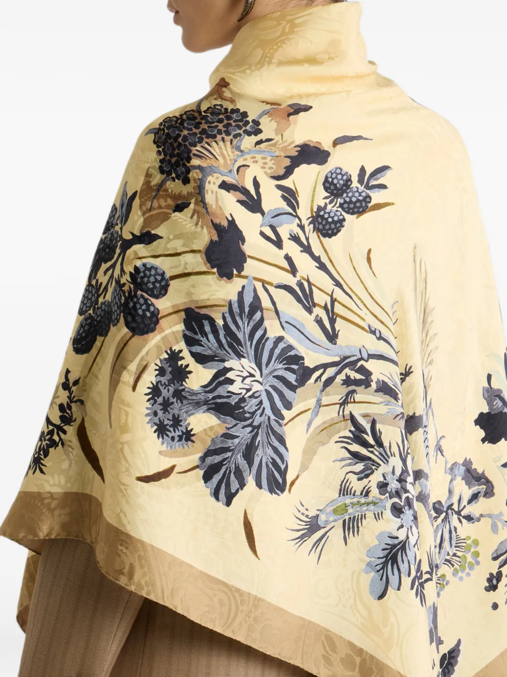 ETRO Sjaal met bloemen jacquard Geel