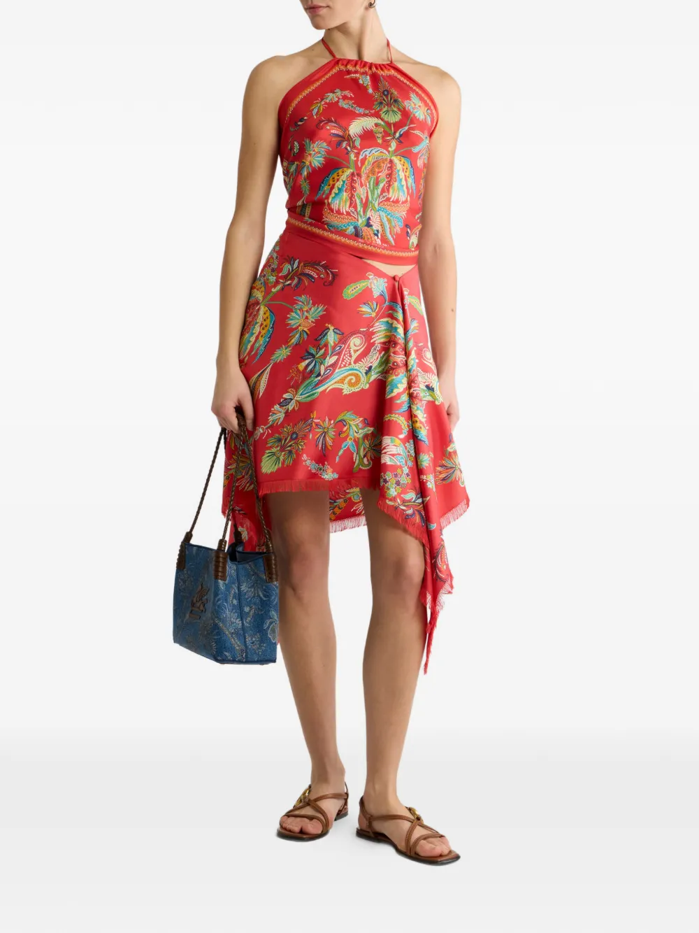ETRO Zijden haltertop met paisley-print - Rood