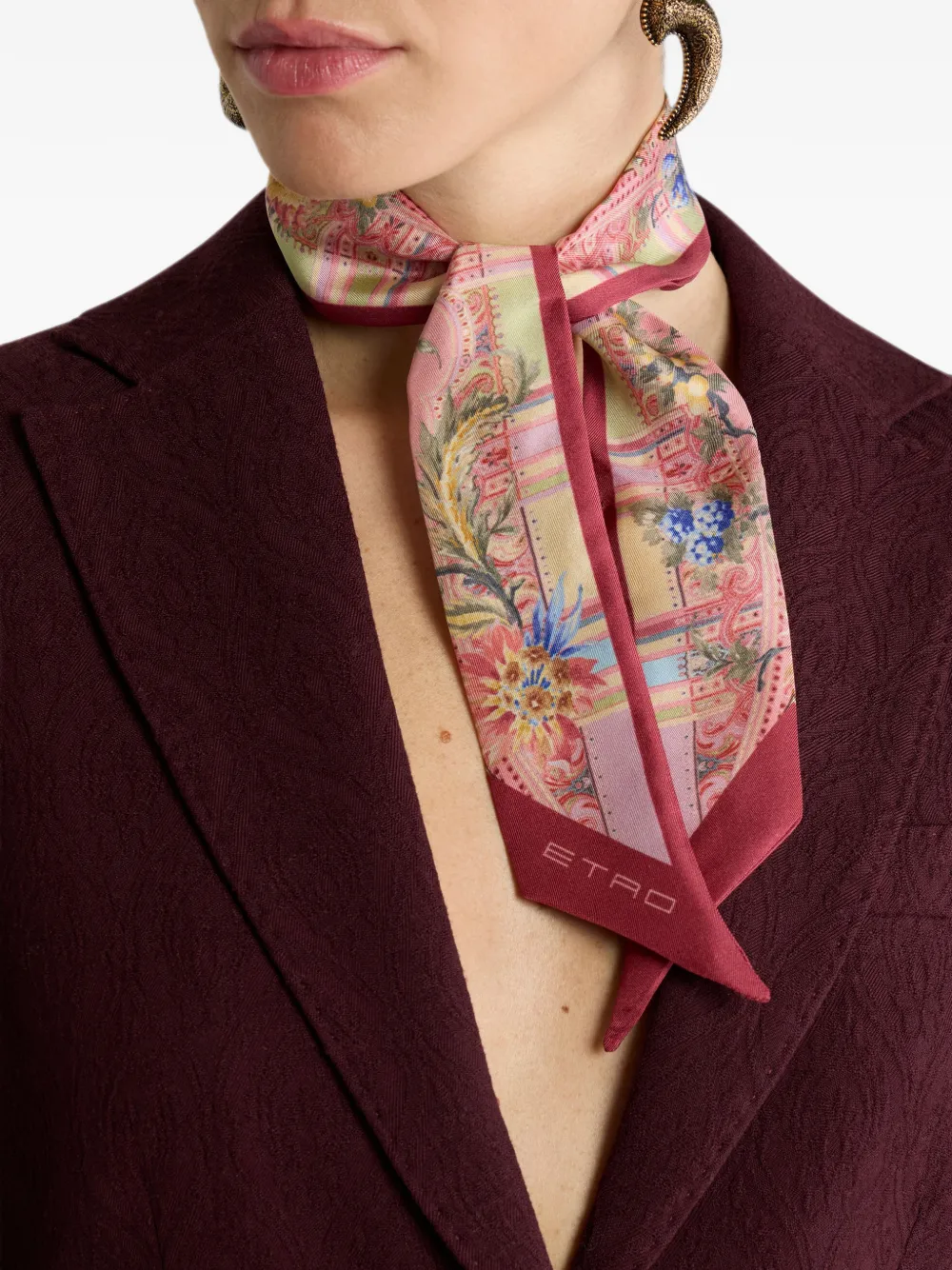 ETRO Zijden sjaal met paisley-print Roze