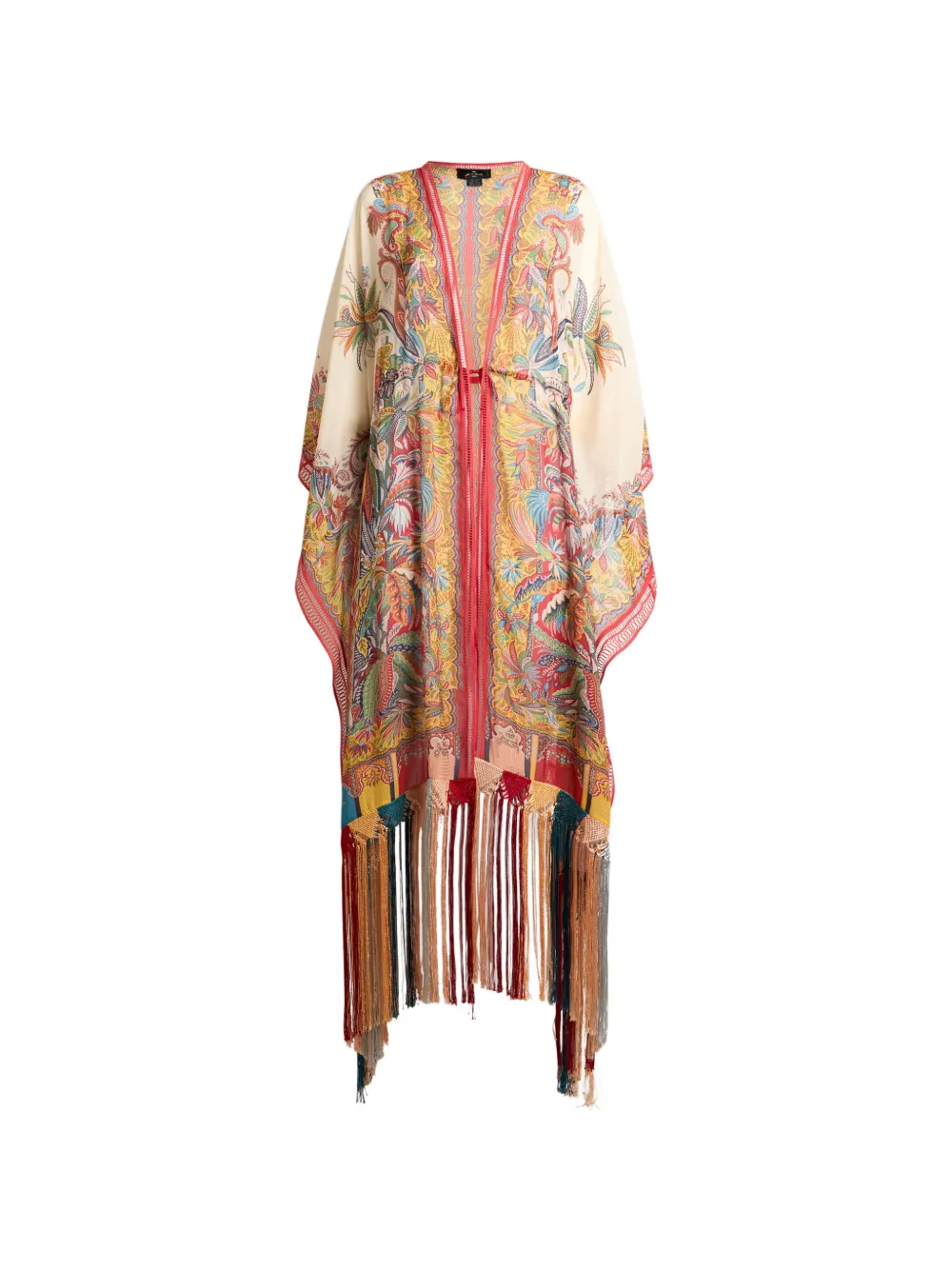 ETRO paisley-print fringed midi dress - Toni neutri