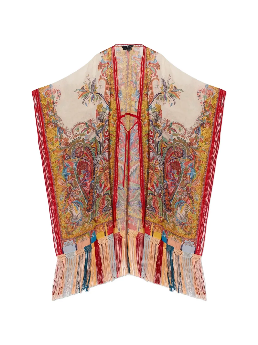 ETRO Seersucker tuniek met franje en paisley-print Wit