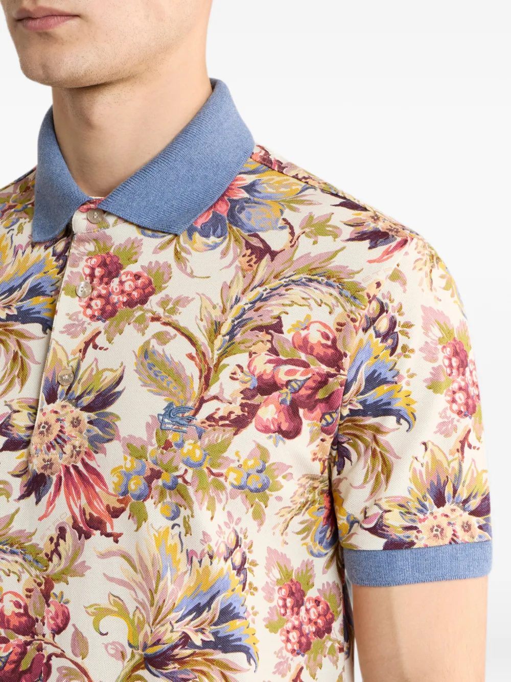 ETRO Poloshirt met bloemenprint Blauw