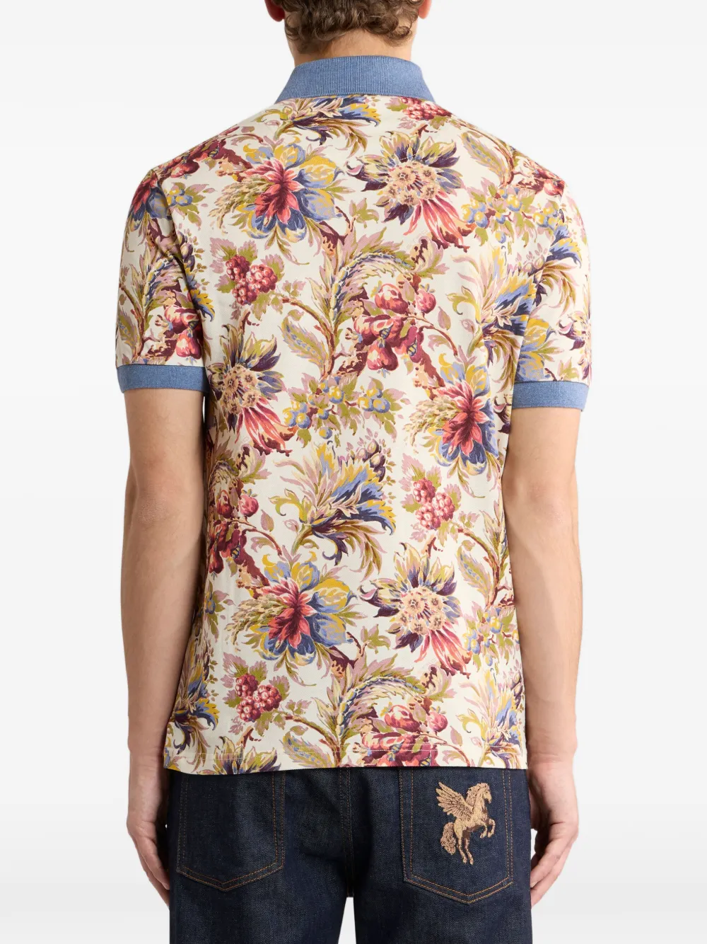 ETRO Poloshirt met bloemenprint Blauw