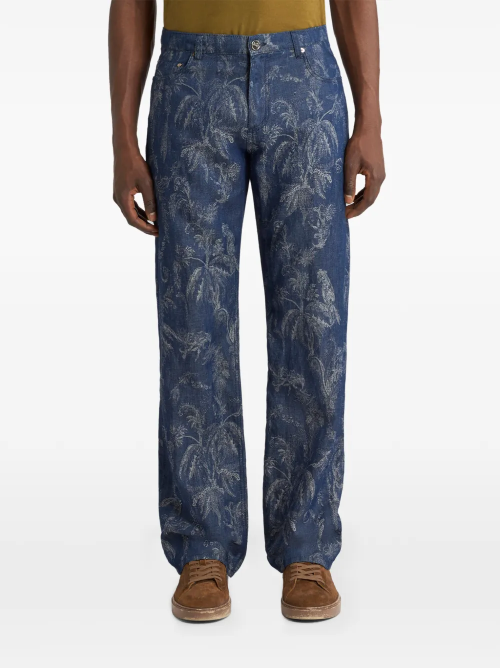  Etro Vaqueros Con Motivo En Jacquard - Azul 
