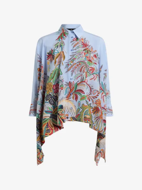 ETRO camisa de seda con estampado de cachemira