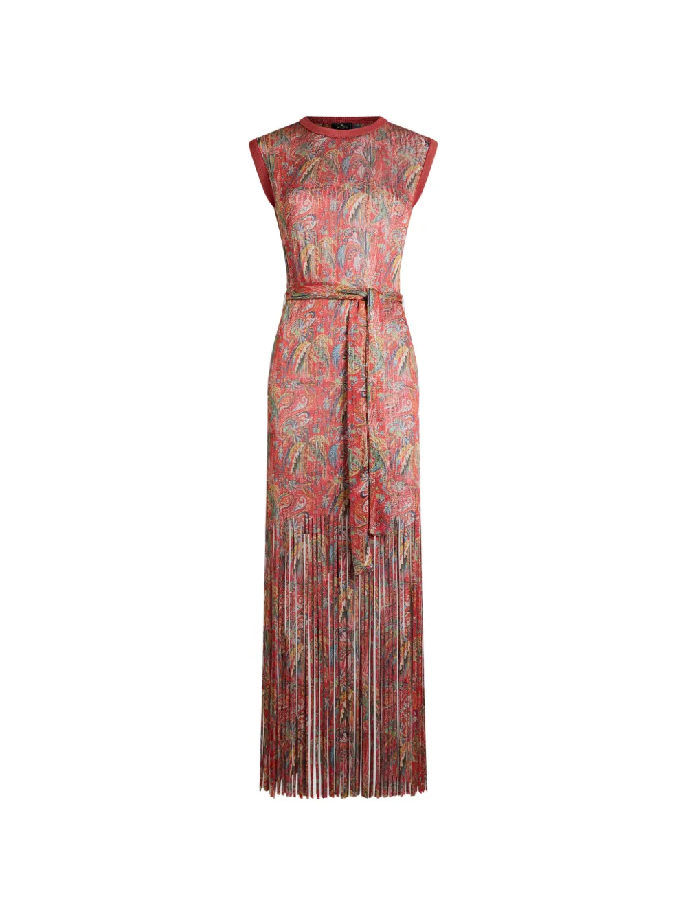 ETRO paisley-print fringed maxi dress - Red