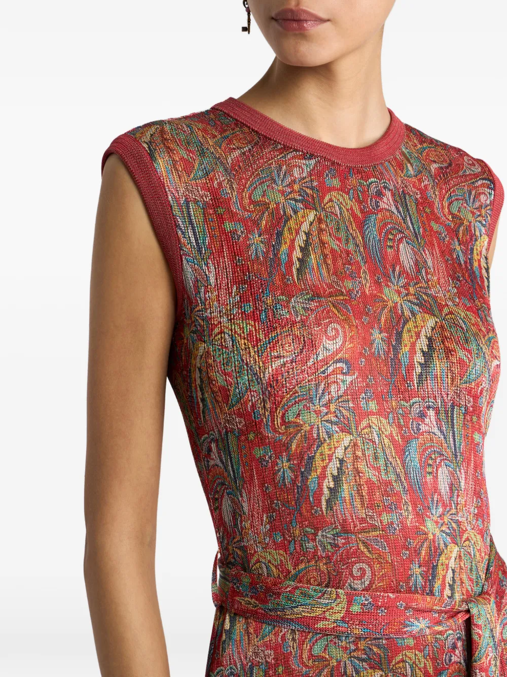 ETRO Maxi-jurk met paisley-print en franje Rood