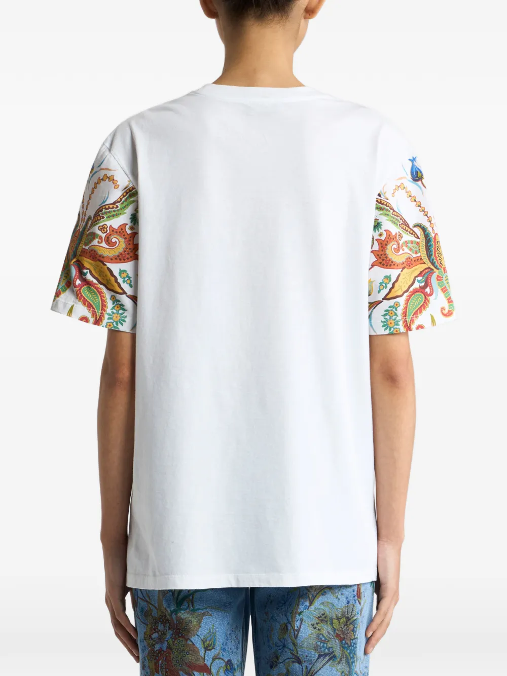 ETRO T-shirt met paisley-print Wit
