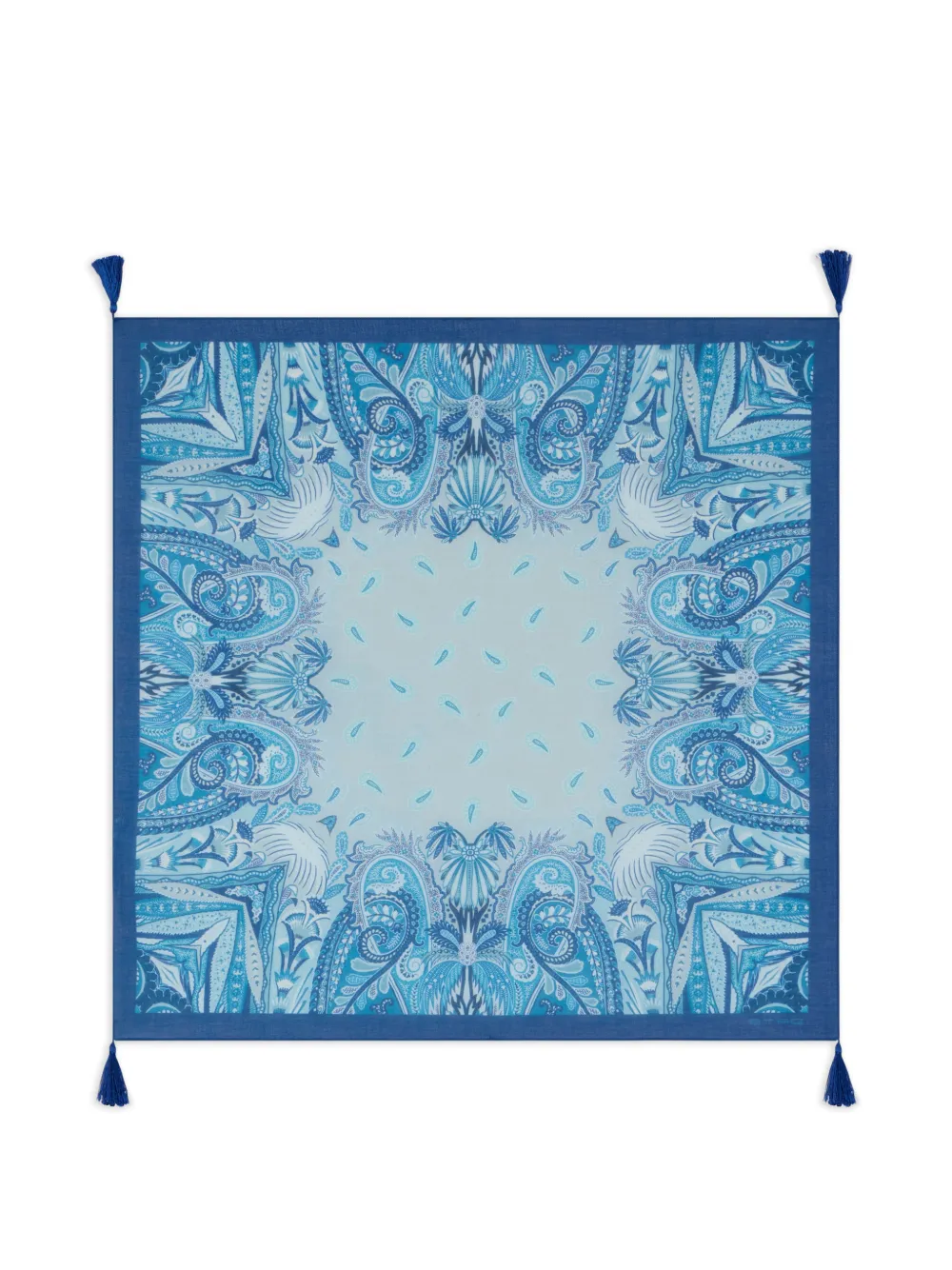 ETRO ペイズリーコットンスカーフ | ブルー | Image 1