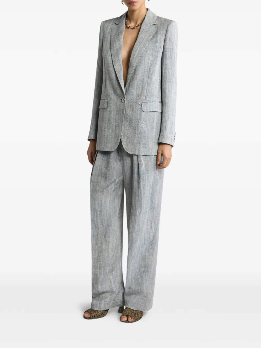 ETRO Blazer met enkele rij knopen Grijs