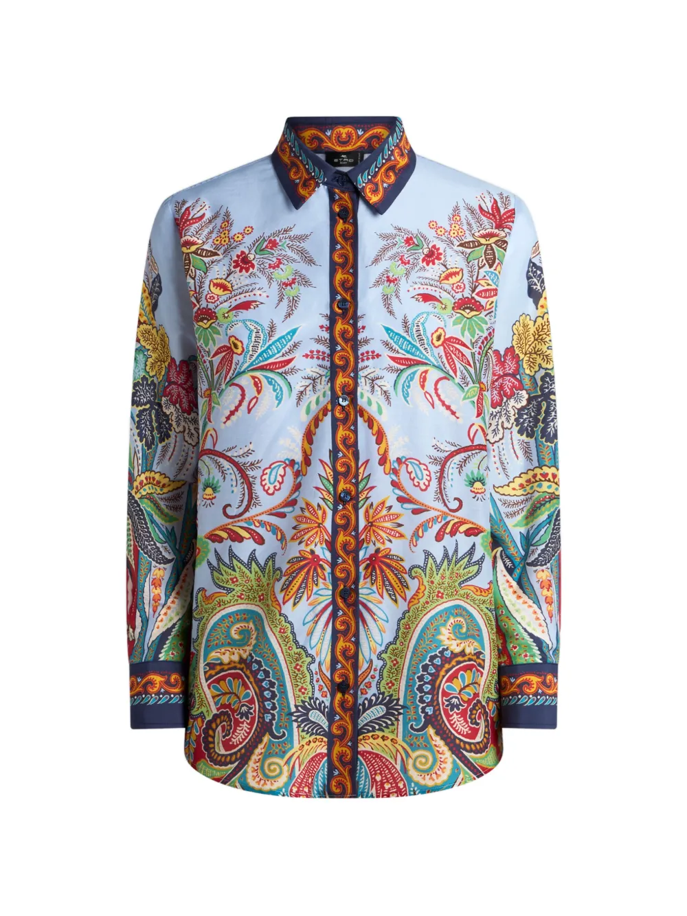 ETRO paisley-print button-down cotton shirt - Blue