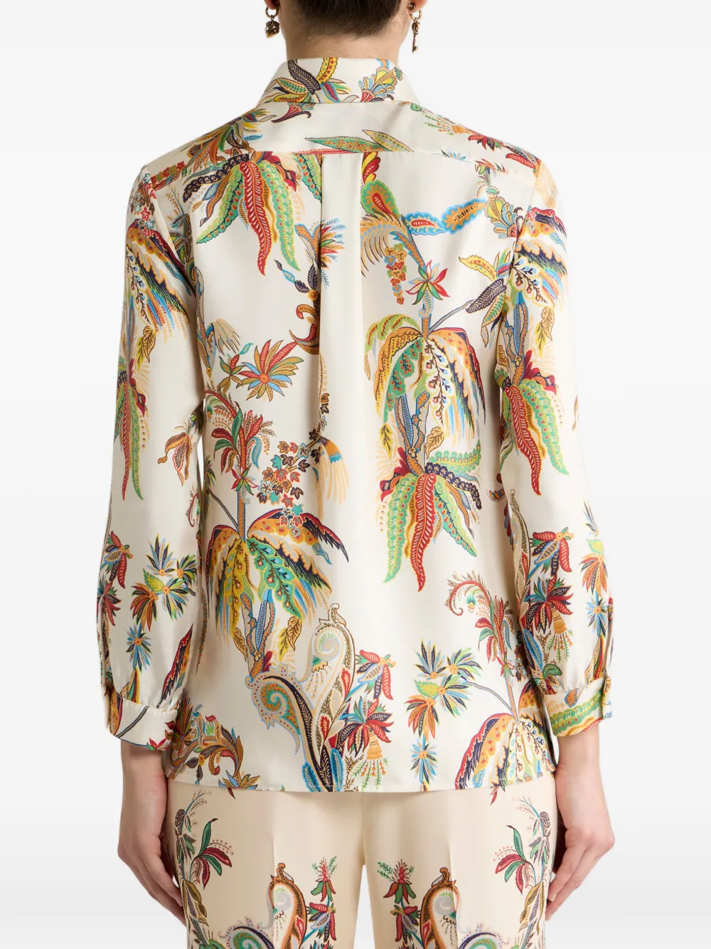 ETRO Zijden twill overhemd met paisley-patroon Beige