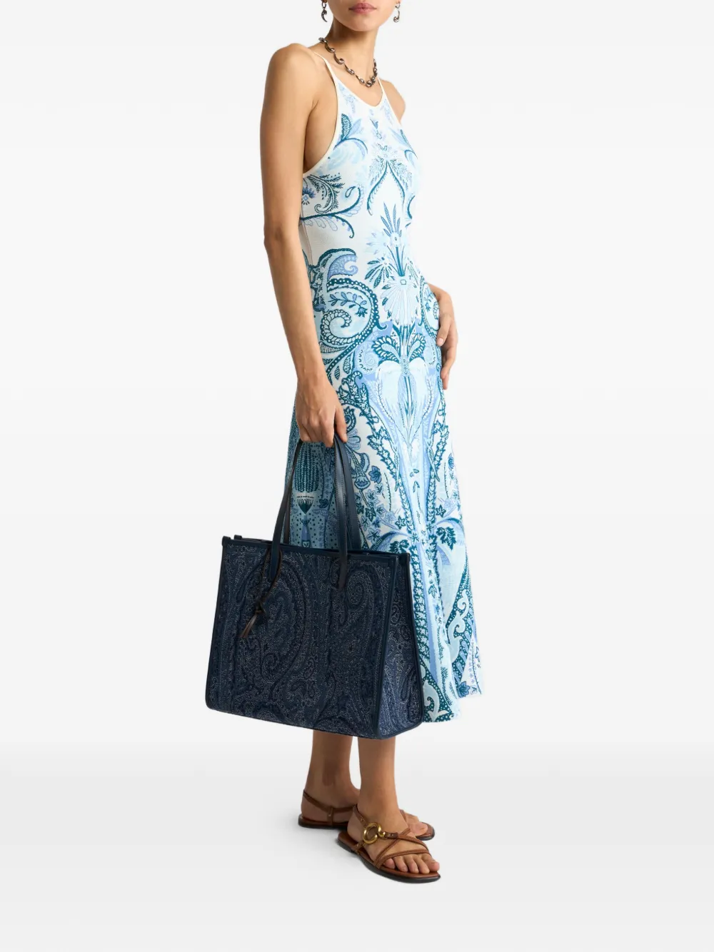 ETRO Jurk met paisley-jacquard Blauw