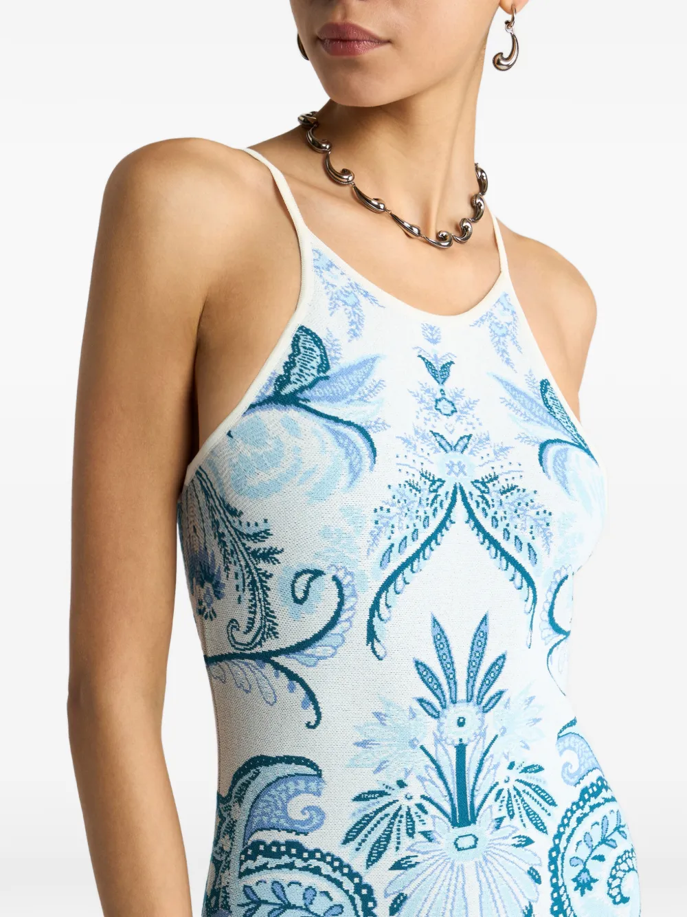 ETRO Jurk met paisley-jacquard Blauw