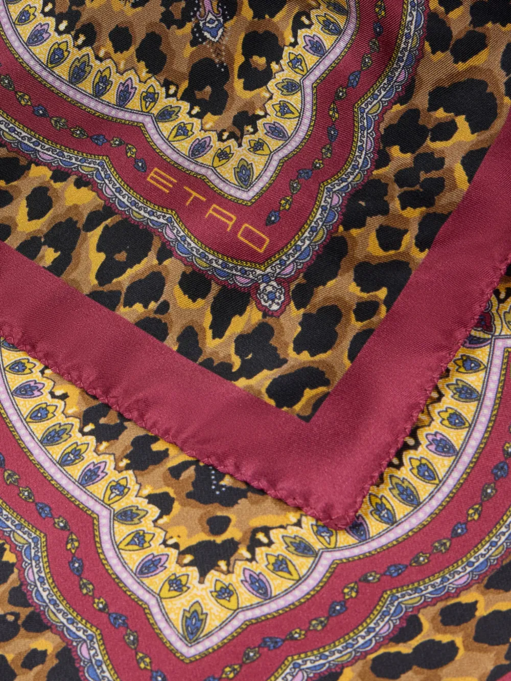 ETRO Sjaal met luipaard-patroon en paisley-print Rood