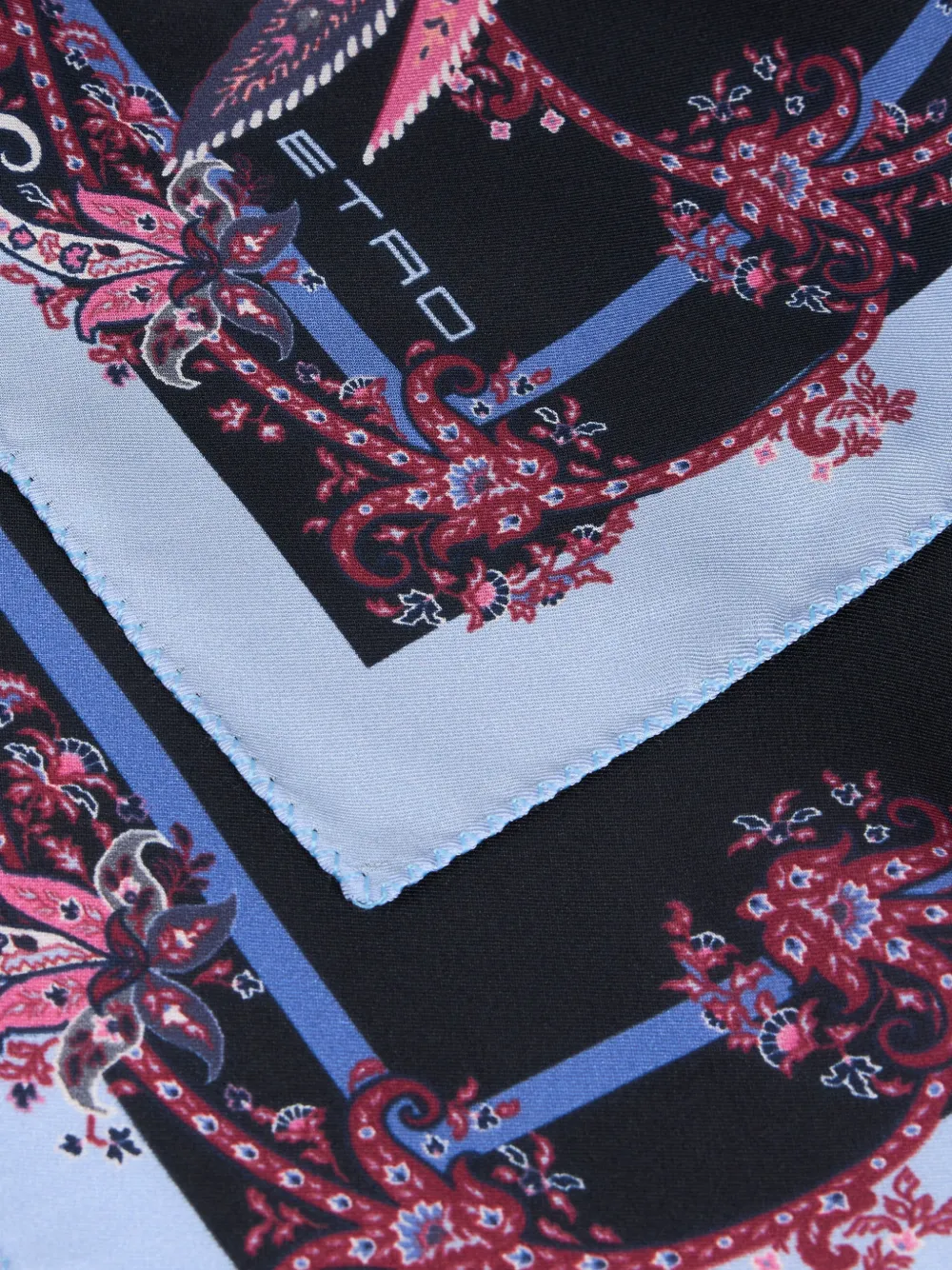 ETRO Zijden pochet met papegaai- en paisley-print Zwart