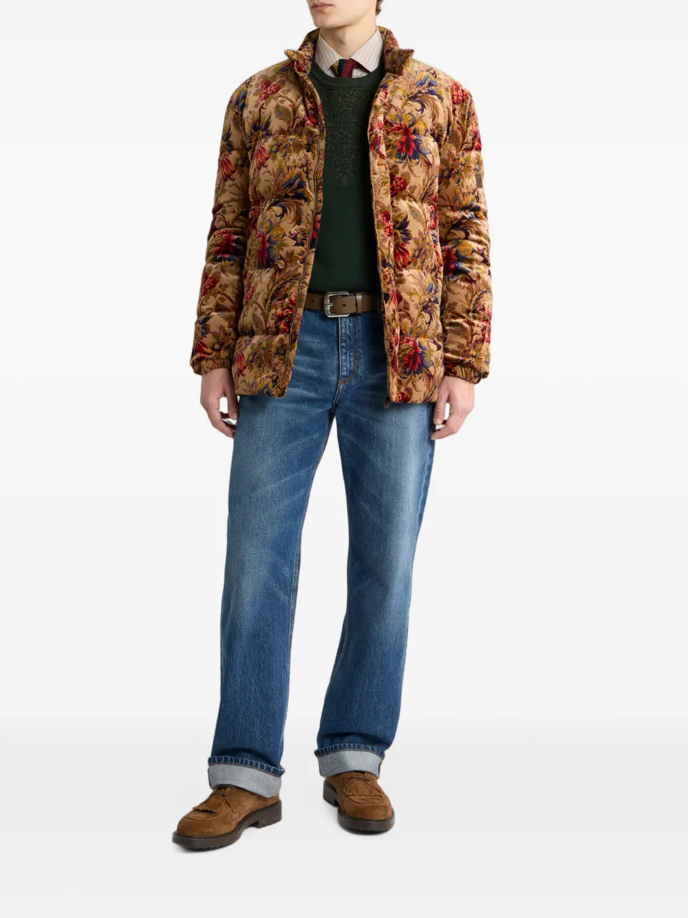 ETRO Fluwelen jack met bloemen-print Beige
