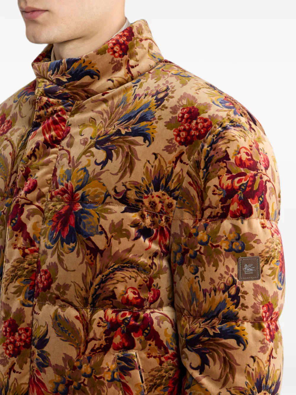 ETRO Fluwelen jack met bloemen-print Beige