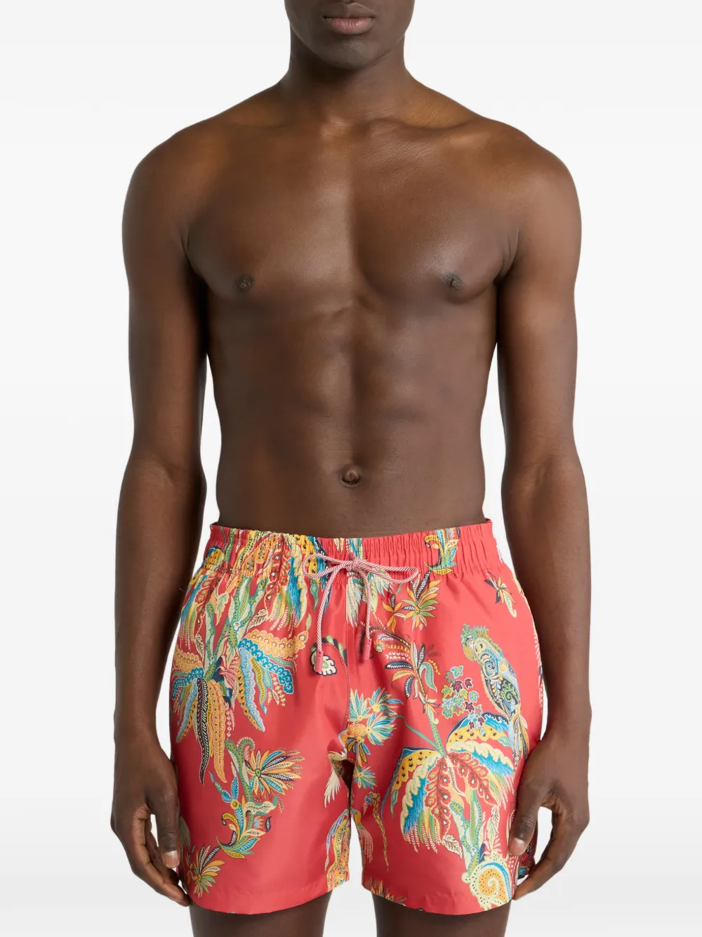 ETRO Zwembroek met palmboomprint Rood