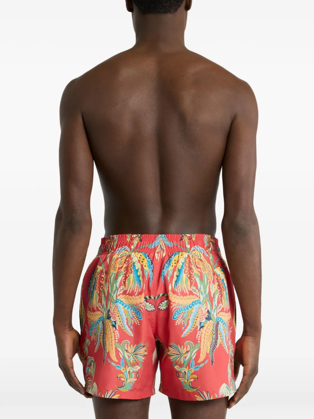 ETRO Zwembroek met palmboomprint Rood