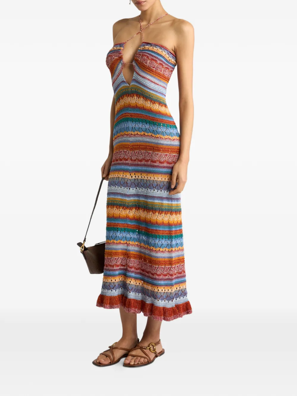 ETRO Gestreepte maxi-jurk Rood