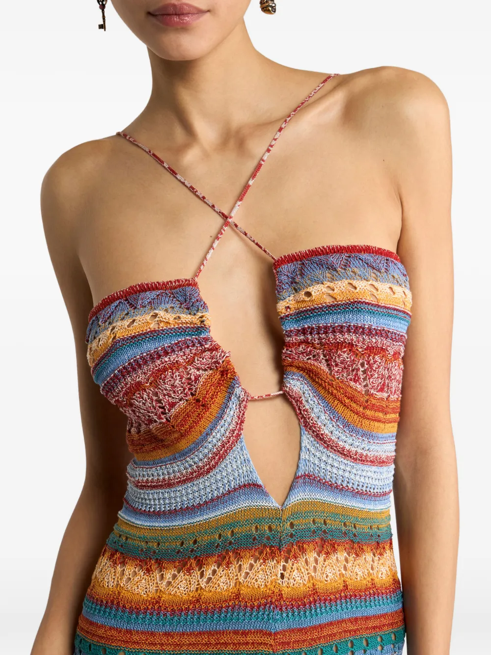 ETRO Gestreepte maxi-jurk Rood