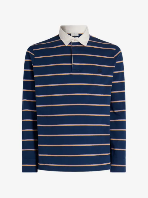 ETRO striped long-sleeve polo shirt