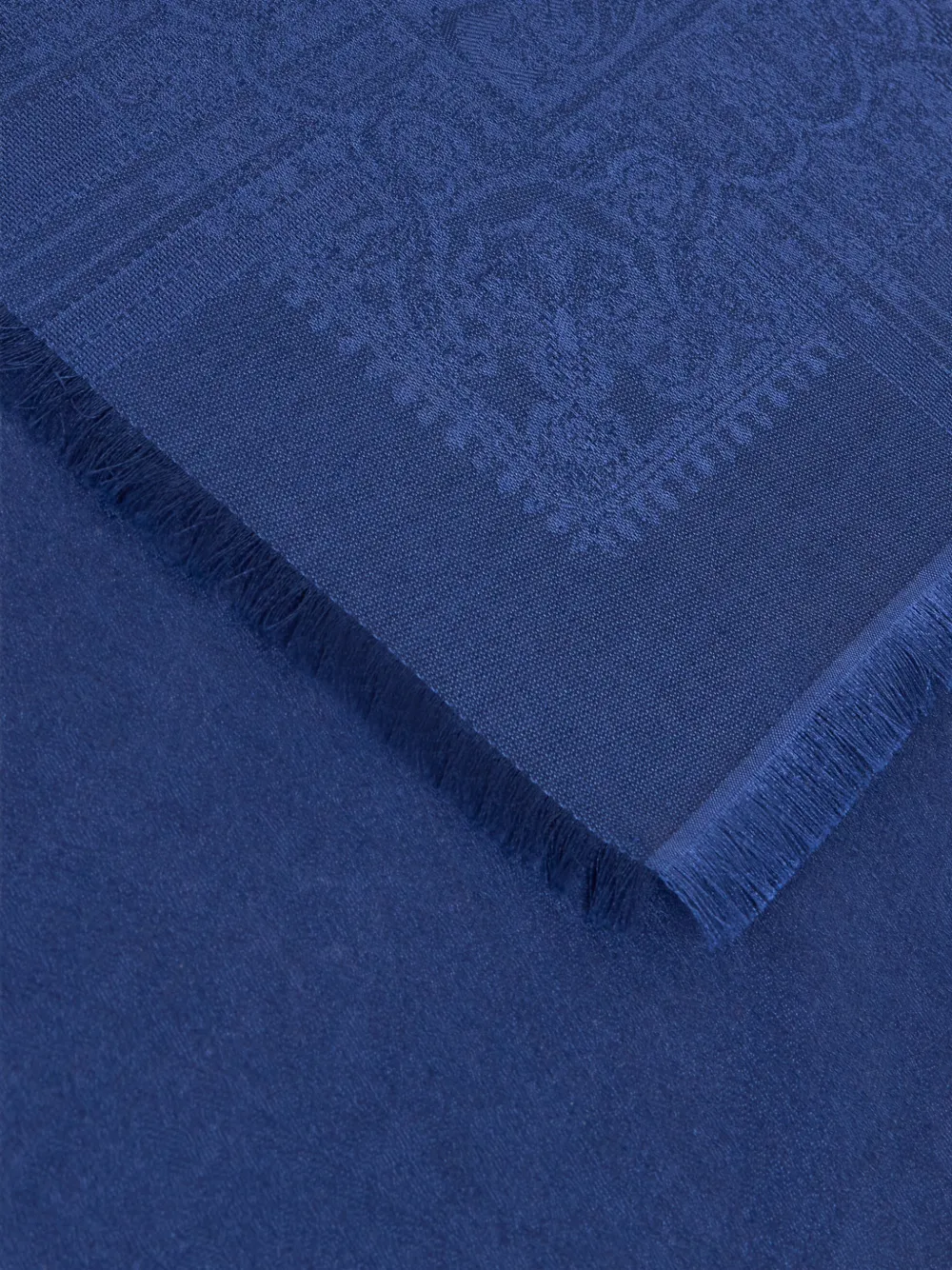 ETRO Zijden en wollen sjaal met paisley-patroon en jacquard Blauw