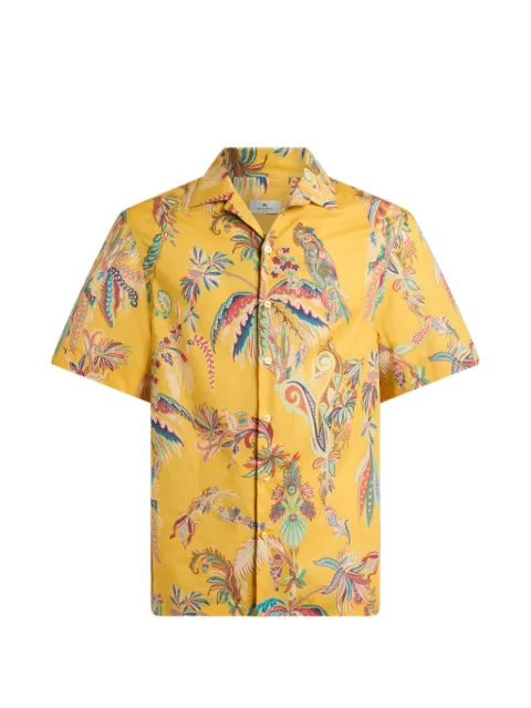 ETRO parrot-print palm-tree shirt