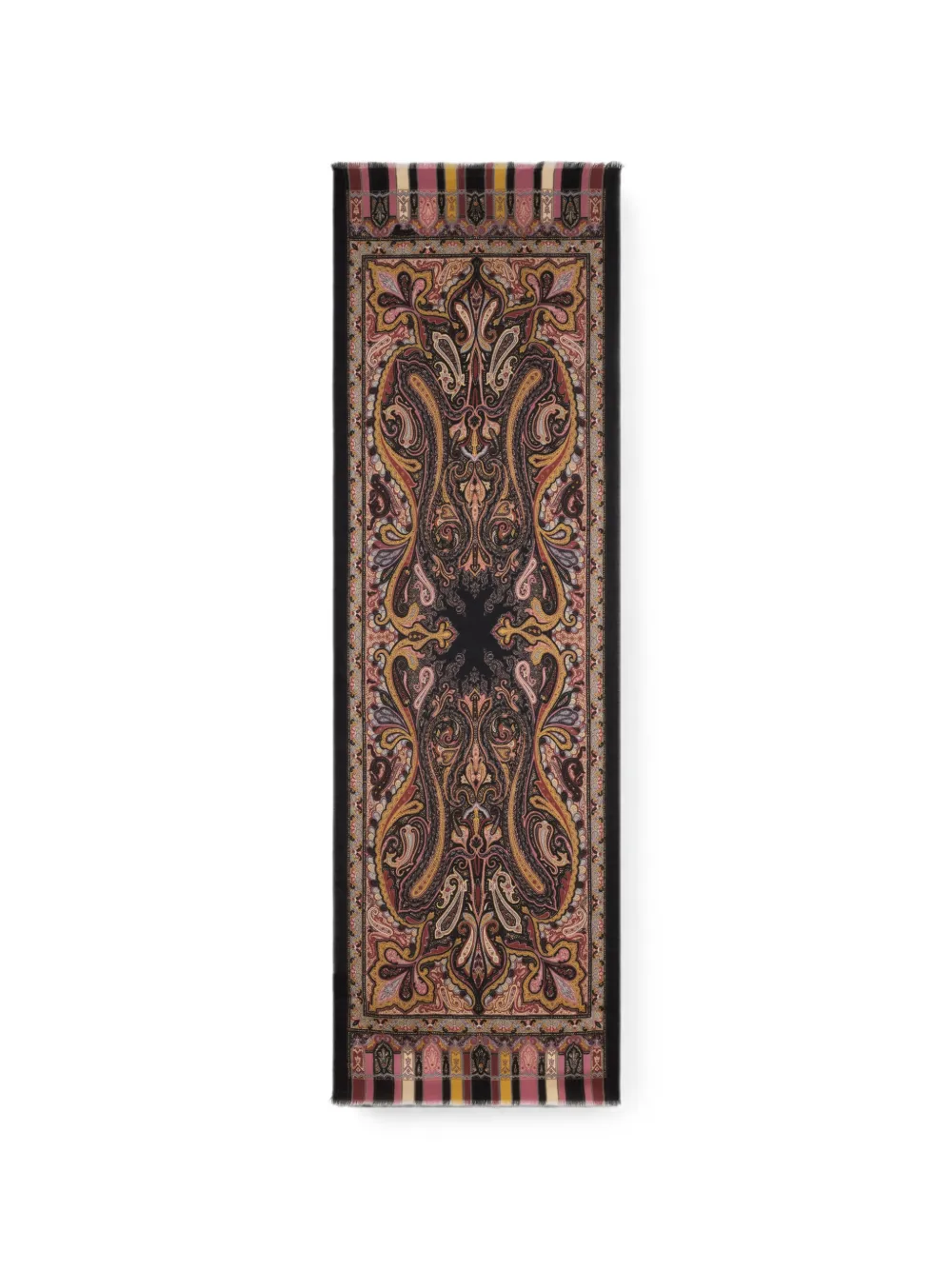 ETRO Sciarpa in cashmere, seta e lana con motivo paisley - Nero