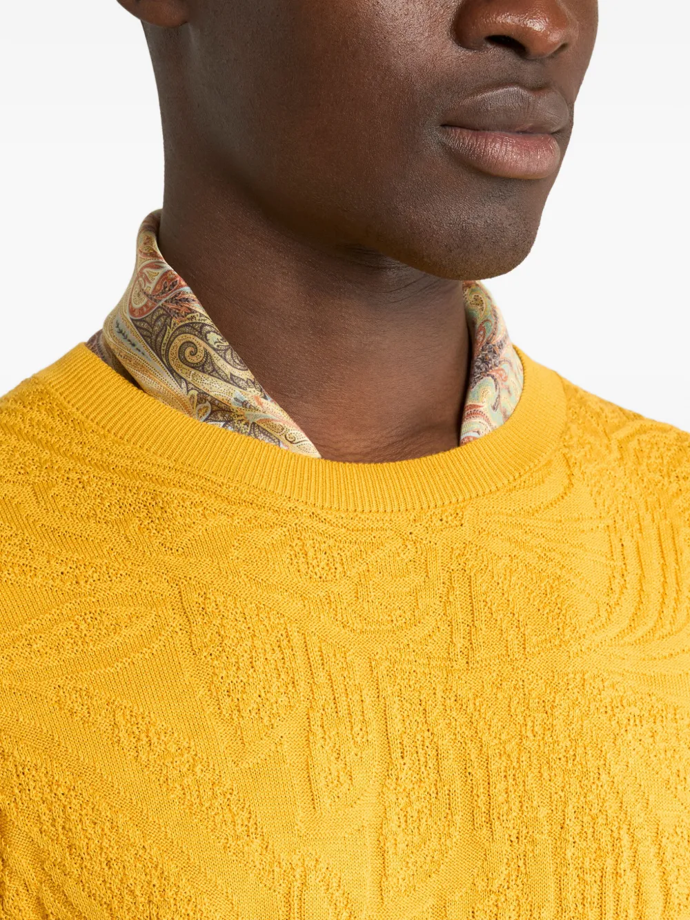 ETRO Zijden pochet met paisley-print Geel