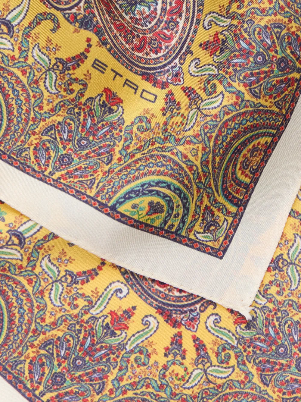 ETRO Zijden pochet met paisley-print Geel