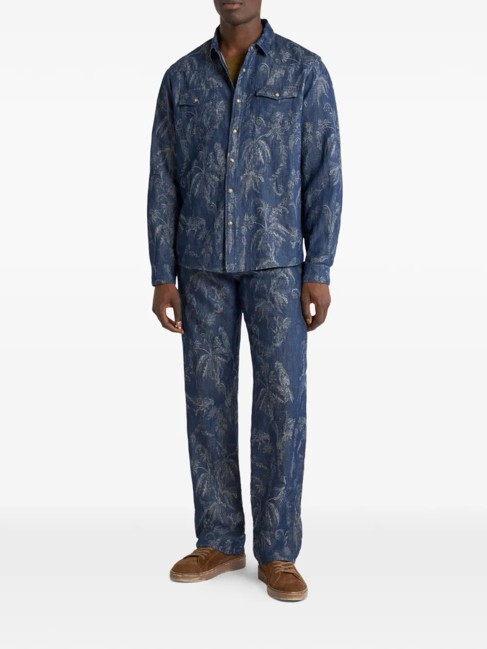 ETRO Overhemd met jacquard-patroon Blauw