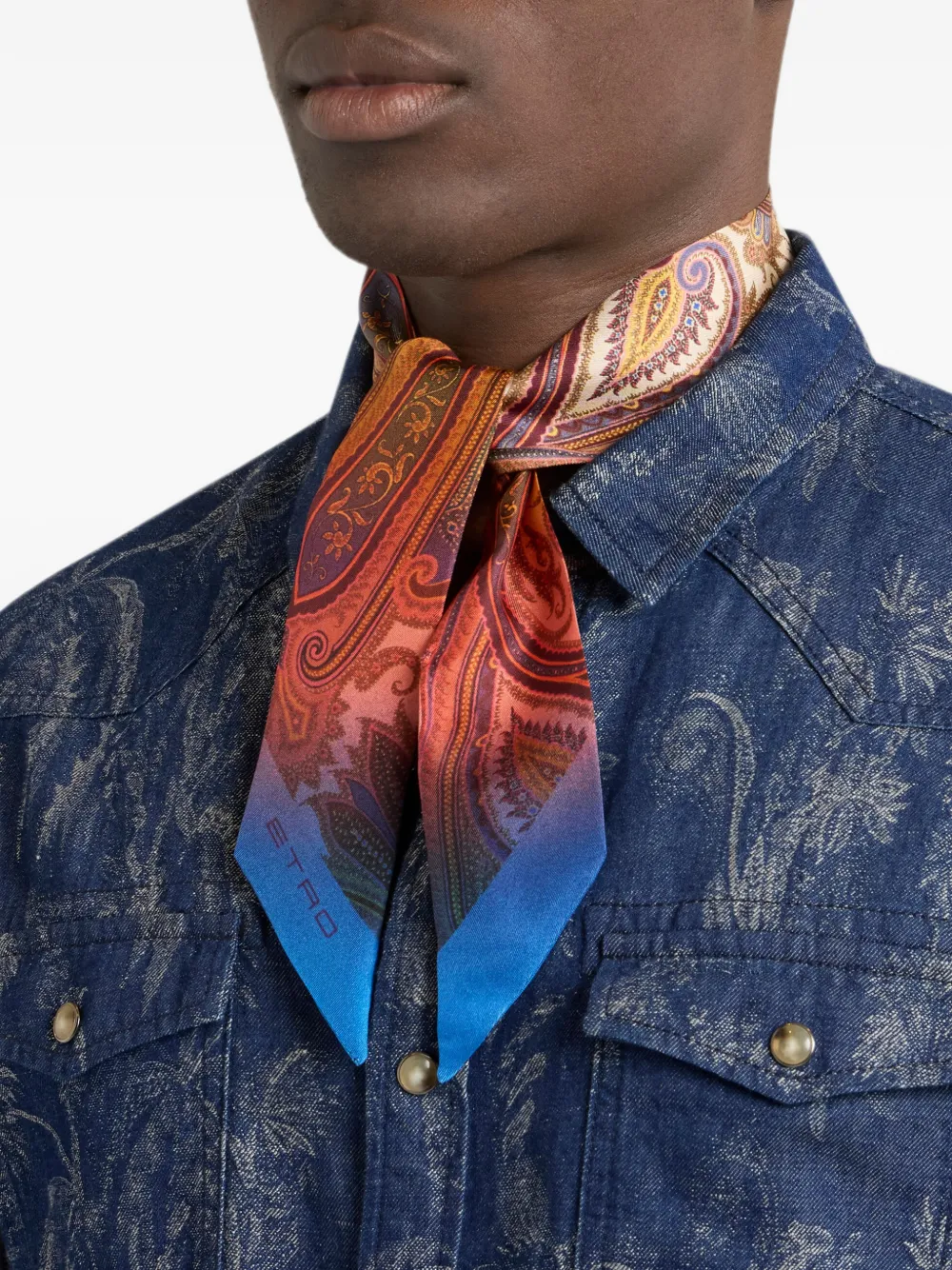 ETRO paisley-print degradé scarf Oranje