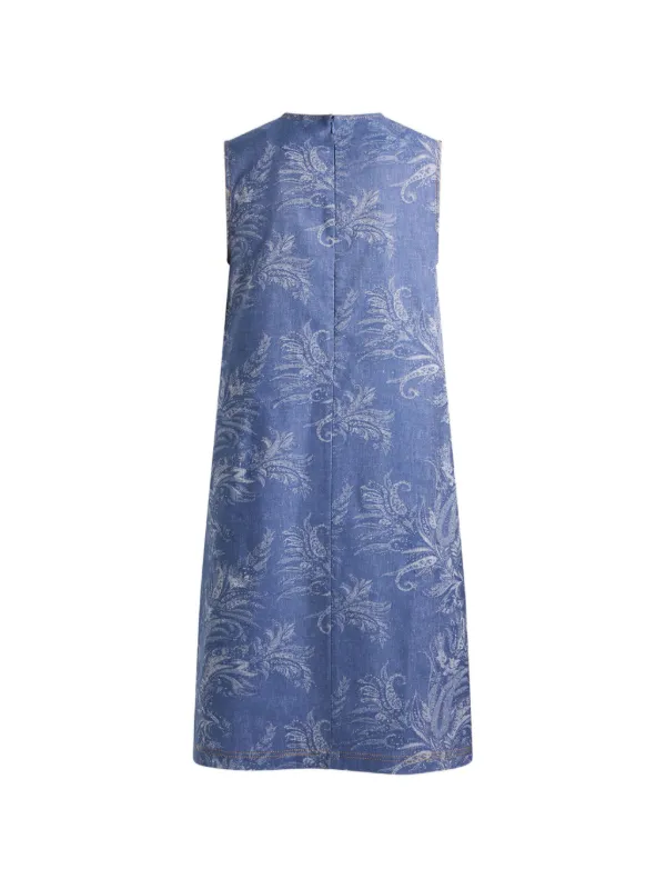 denim and sequin dress Queen of Sparkles Paisley Button Up Tank Size:S/M-29