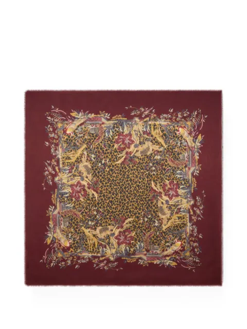 ETRO leopard-motif jacquard shawl