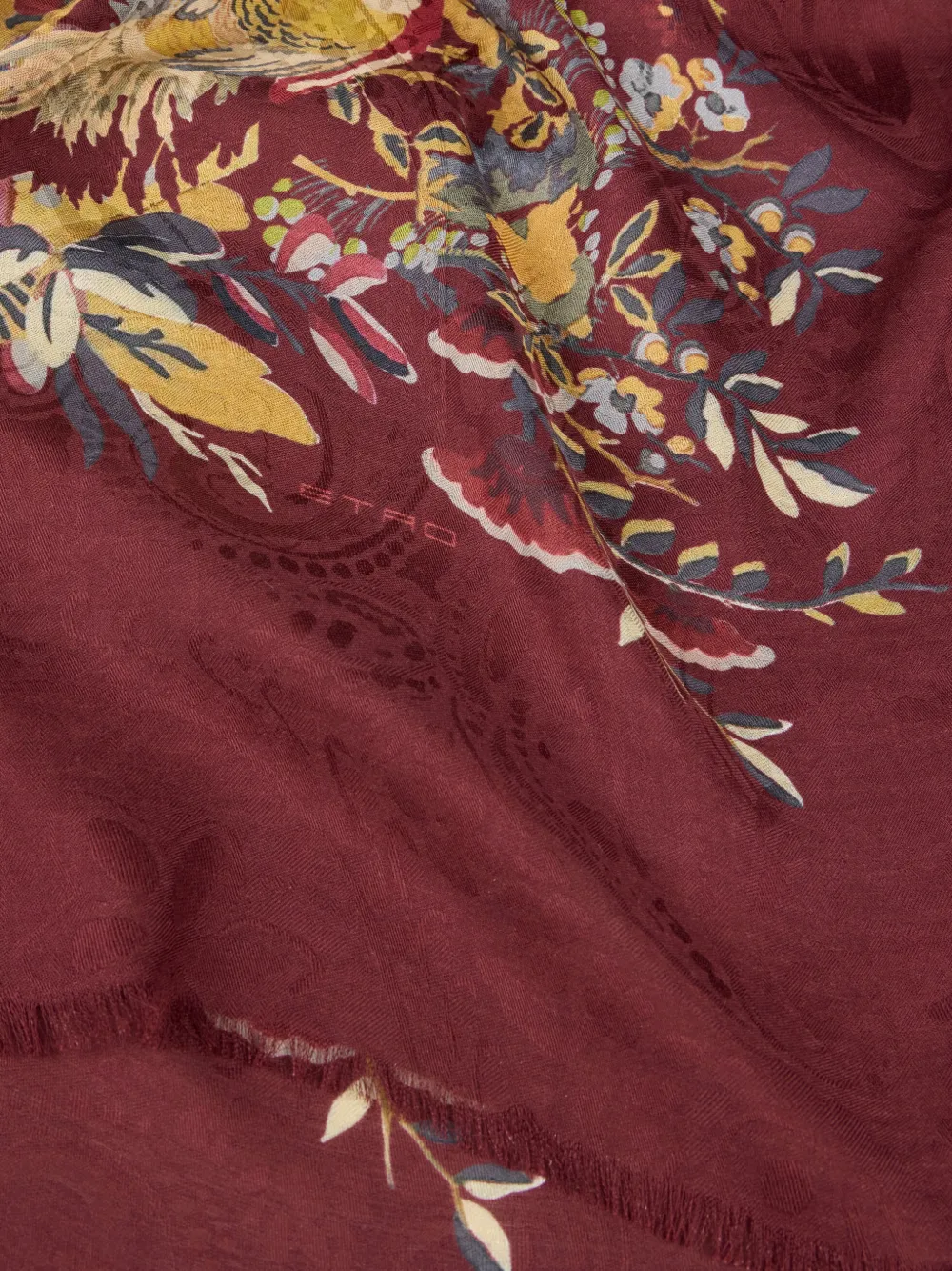 ETRO Sjaal met luipaard-patroon en jacquard Rood